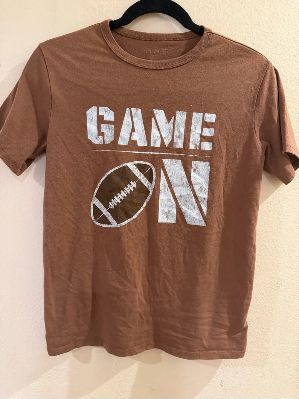 GAME ON Boys Football T‑Shirt in Brown Size XL 14/16